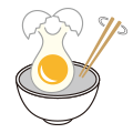 卵1個を器に割り入れ溶きほぐす。