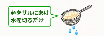 ゆでずにさっと水洗いするだけ